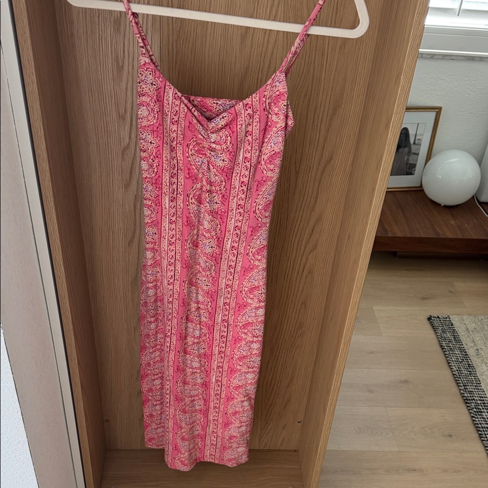 Billabong Pink Paisley Midi Slip Dress